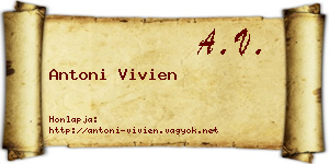 Antoni Vivien névjegykártya
